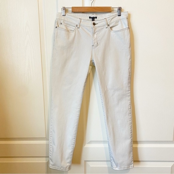 Eileen Fisher Womens Jeans Mid Rise Off White Cream Denim Size 10 - Picture 10 of 10